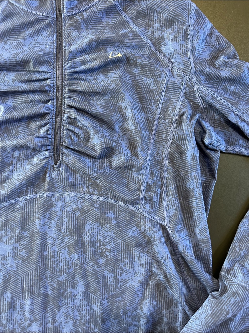 Paradox Blue Patterned Half-Zip Training Top - Picture 2 of 5